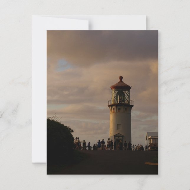 Cartão De Festividades Kilauea Lighthouse em Dusk num (Frente)