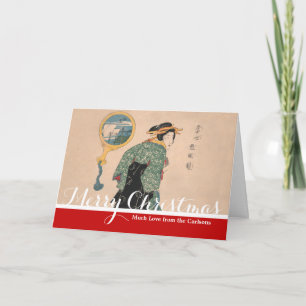 Cartão De Festividades Kimono Mulher Cortesã Trabalho de arte