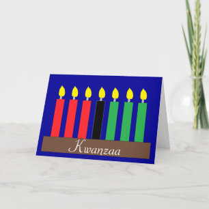 Cartão De Festividades Kinara para Kwanzaa: Azul escuro