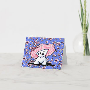 Cartão De Festividades KiniArt Cherry Blossom Bichon Frise