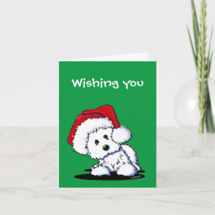 Cartão De Festividades KiniArt Santa Westie Dog Christmas Cards