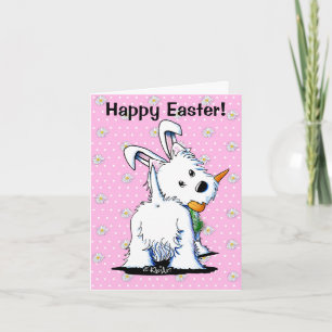 Cartão De Festividades KiniArt Westie Easter Bummy