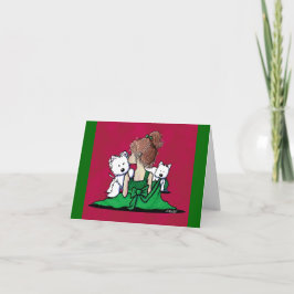 Cartão De Festividades Kisses & Giggles Westie Cães de Natal