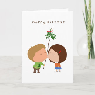 Cartão De Festividades Kissmas alegre