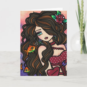 Cartão De Festividades "Kissy Fish" Mermaid Card
