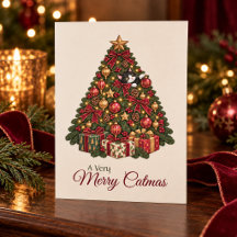 Kit de árvore de Natal vintage Gato Alegre Catmas