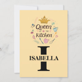 Cartão De Festividades Kitchen Queen Name Monogram Design