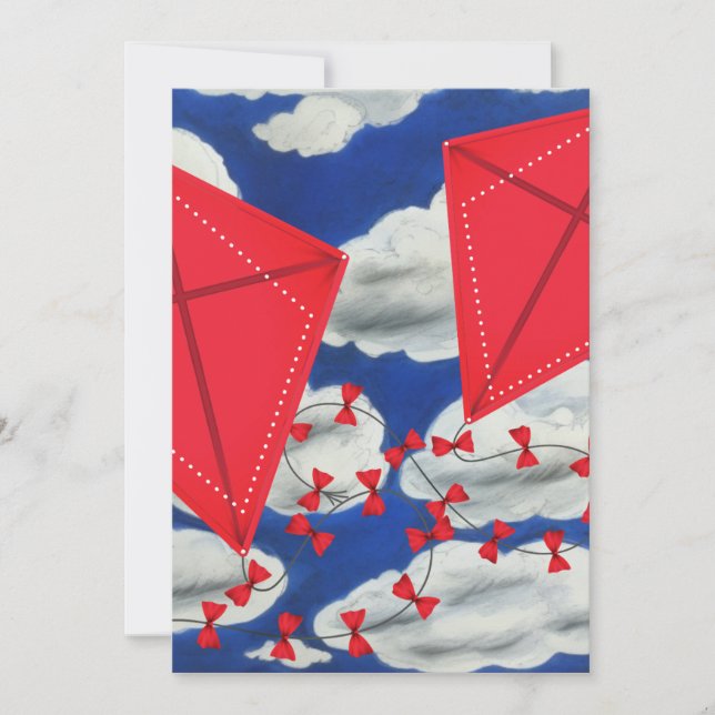 Cartão De Festividades Kites e Klouds (Frente)
