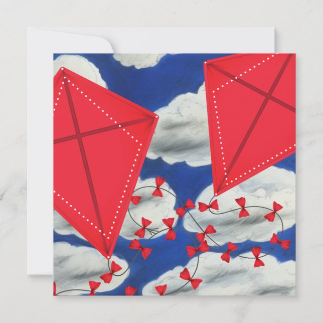 Cartão De Festividades Kites e Klouds (Frente)