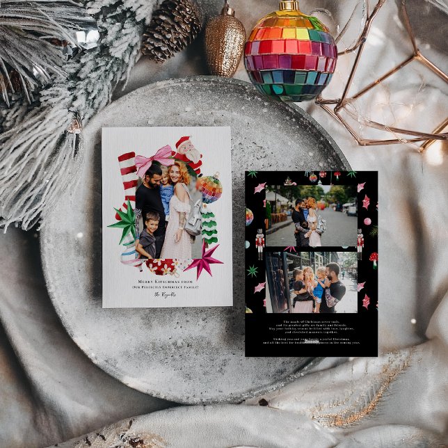 Cartão De Festividades Kitsch Natal | Quadro de Feriados Retroativos (Criador carregado)