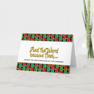 Cartão De Festividades KITTS ruas E NEVIS Palavras Tornaram-se NATAL Fres