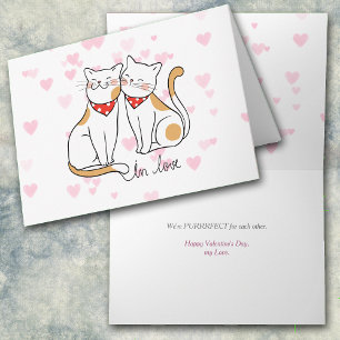 Cartão De Festividades Kitty Cat Purrfect Love Romantic Valentine Card