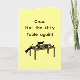 Cartão De Festividades Kitty Table Funny Thanksgiving Kids Table Joke