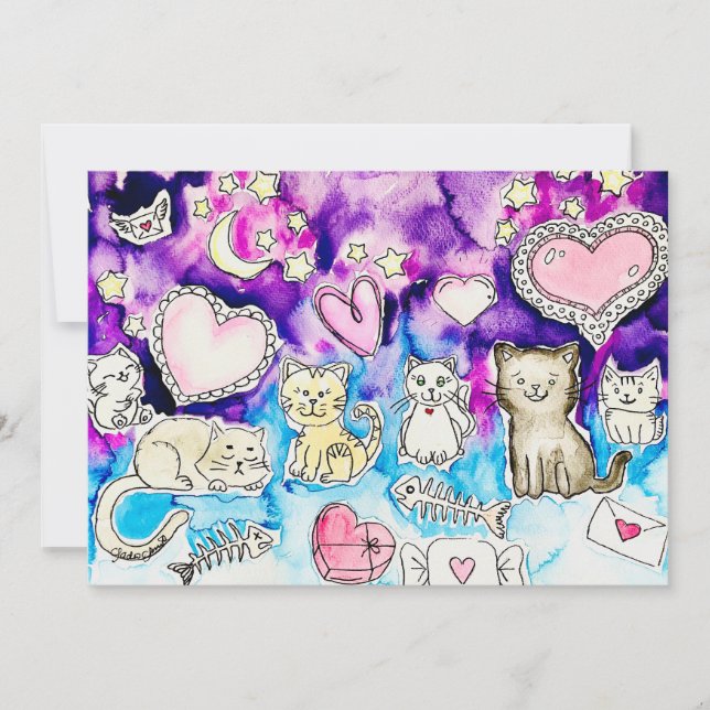 Cartão De Festividades Kitty Valentine (Frente)