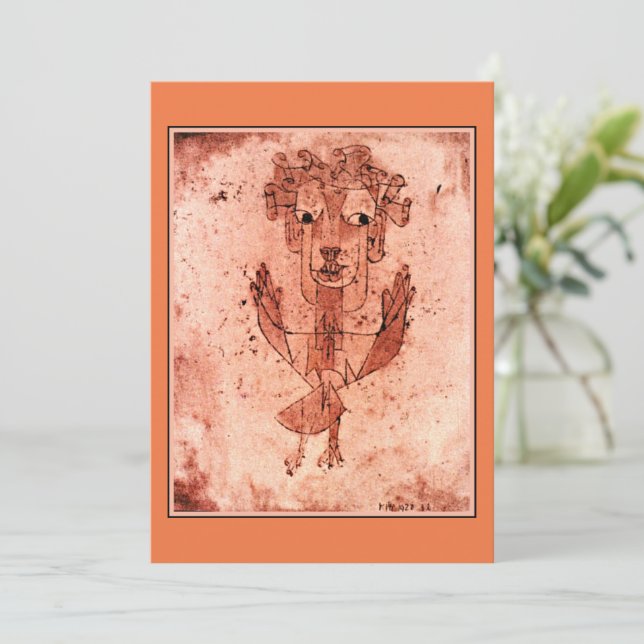 Cartão De Festividades Klee - Angelus Novus (Novo Anjo) (Em pé/Frente)