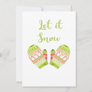 Cartão De Festividades Knit Christmassy Mittens