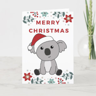 Cartão De Festividades Koala Christmas Snow Winter Animal Holiday Koalas