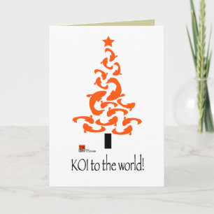 Cartão De Festividades KOI (fish) to the world Christmas graphic Card 3
