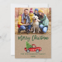 Kraft Green Brush Script Vintage Truck Natal P