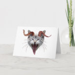 Cartão De Festividades Krampus Cat<br><div class="desc">O gato Krampus veio assustar todas as meninas e meninos maus no Dia do Santo Nicholas. Mande este cartão estranho a alguém malvado este Natal.</div>