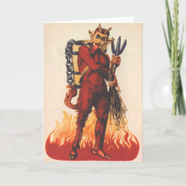 Cartão De Festividades Krampus é uma criatura mitológica da cultura popul