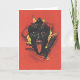 Cartão De Festividades Krampus é uma criatura mitológica da cultura popul