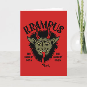 Cartão De Festividades Krampus Face Naughty