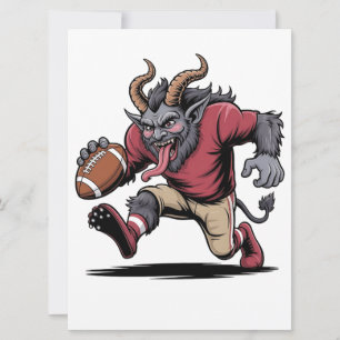 Cartão De Festividades Krampus Jogando Futebol Natal Fitness Natal 
