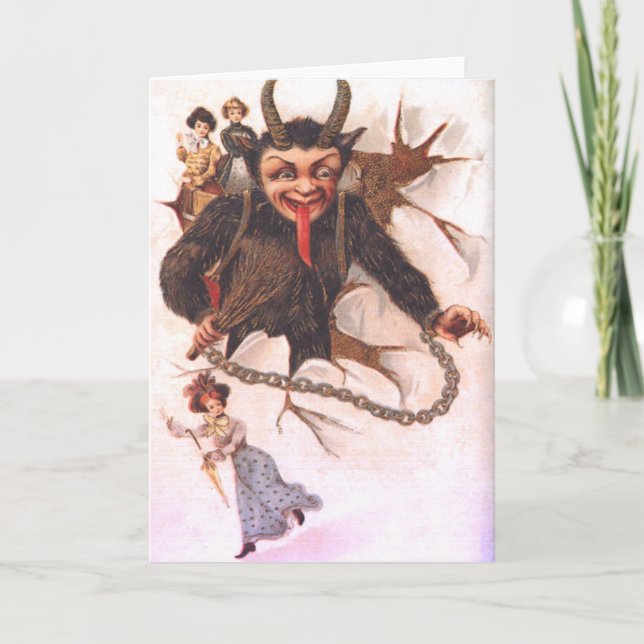 Cartão De Festividades Krampus Kidnapping Women (Frente)