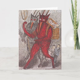Cartão De Festividades Krampus Leva Criança
