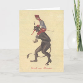 Cartão De Festividades Krampus Seqüestrando Adulto