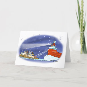 Cartão De Festividades Kringle freighter Christmas card