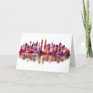 Cartão De Festividades Kuala Lumpur Malásia Skyline