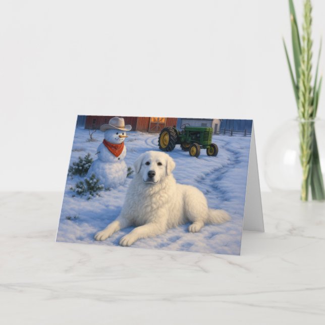 Cartão De Festividades Kuvasz Holiday Card (Frente)