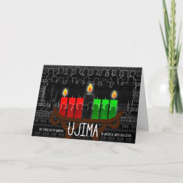 Cartão De Festividades Kwanzaa Dia 3 Responsabilidade Ujima com Kinara