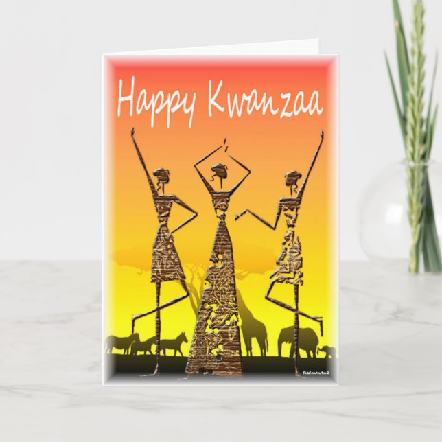 Cartão De Festividades Kwanzaa feliz (Frente)