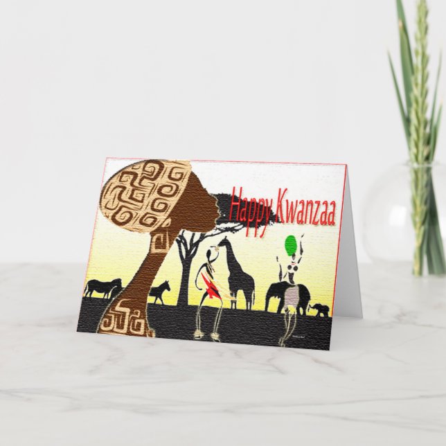 Cartão De Festividades Kwanzaa feliz (Frente)