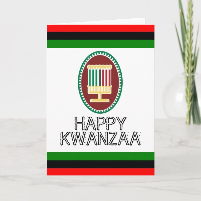 Cartão De Festividades Kwanzaa feliz (Frente)