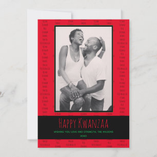 Cartão De Festividades Kwanzaa Princípios Foto Verde Negra Vermelha