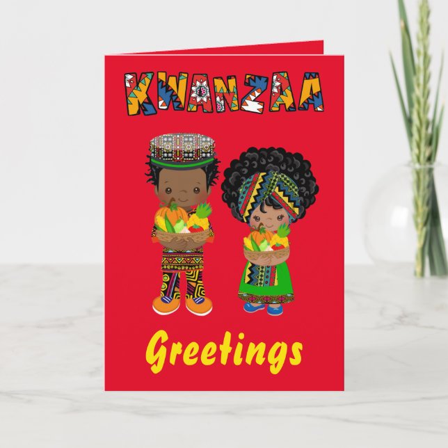 Cartão De Festividades Kwanzaa Saudações (Frente)