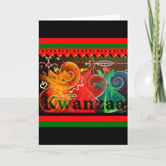 Cartão De Festividades Kwanzaa - Umoja! Cumprimentos (Frente)