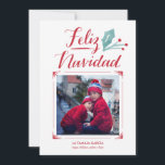 Cartão De Festividades La Caligrafía | Feliz Navidad de Acuarela y<br><div class="desc">Hecha do caligrafía do la do acuarela y do la do engodo de Tarjeta de Navidad um foto lugar do una do un para do mano y</div>