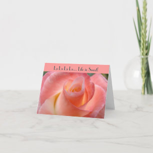 Cartão De Festividades La La La Cards rosa rosa rosa A vida é doce Te amo