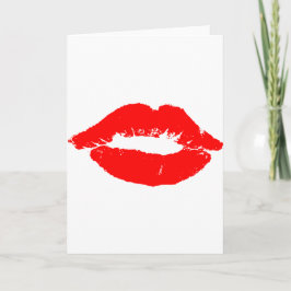 Cartão De Festividades Lábios Beijos Red Lipstick Love Namorados