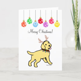 Cartão De Festividades Labrador Amarelo - Anéis e ornamentos de Natal