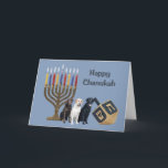 Cartão De Festividades Labrador Retriever Chanukah Card Menorah Dreidel<br><div class="desc">Lembrar a família e os amigos durante a temporada de Chanukah é uma maneira maravilhosa de manter contato com as pessoas que você ama e se importa. Criei com amor e cuidado estes cartões Chanukah para cães e tenho a certeza de que qualquer pessoa que ame cães ficará encantada em...</div>