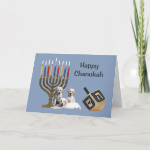 Cartão De Festividades Labrador Retriever Chanukah Card Menorah Dreidel