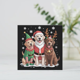 Cartão De Festividades Labrador Retriever Natal Cães Papai Noel Rena