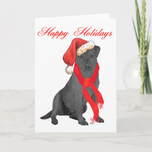 Cartão De Festividades Labrador Retriever Preto de Natal