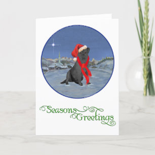 Cartão De Festividades Labrador Retriever Preto de Natal